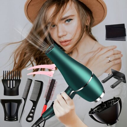 Morfone 1200W Quick-Dry Constant Temperature Hair Dryer with Hot & Cold Modes, Ergonomic Handle & 3m Cord - Includes Diffuser, Comb, Clip & Stand for Salon, Home, Dorm - Ideal Christmas Gift