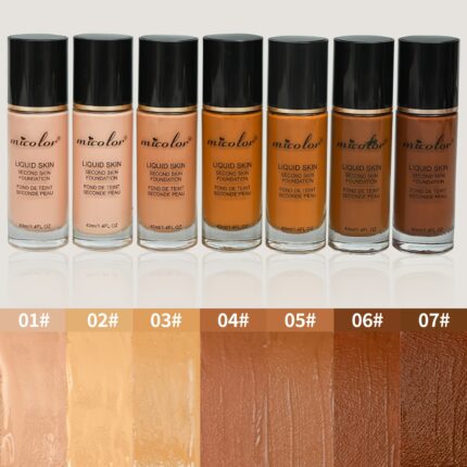 7 Shades Liquid Matte Foundation - Natural Waterproof Long-Lasting Oil Control Cream, Medium Coverage with Pump Dispenser, Multicolor for All Light Beige Tones, Covers Dark Circles & Flawless Matte Finish